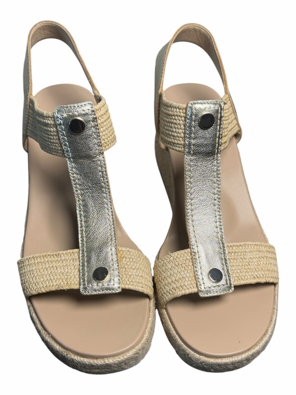 Vionic Calera Sandals with Gold Metallic T-Strap, 9.5